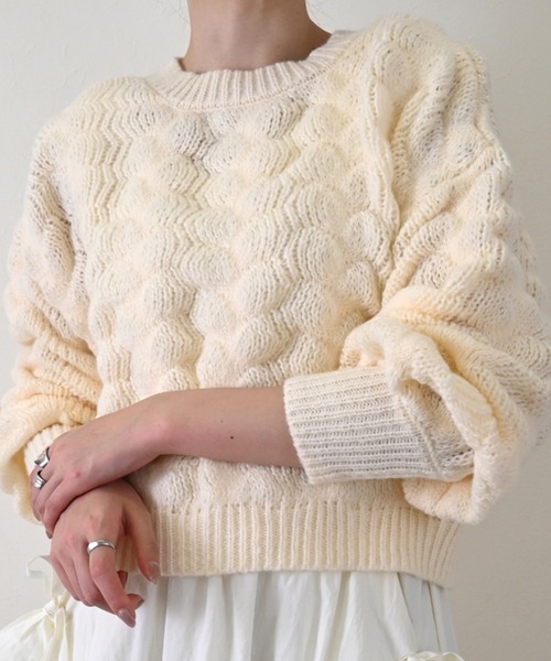 ポコポコニット2WAYカーディガン（カーディガン/ボレロ）｜STYLEBLOCK（スタイルブロック）