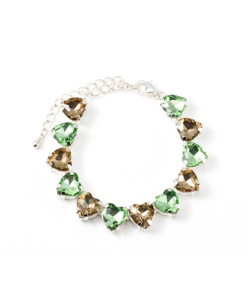 Casselini（キャセリーニ）の「Casselini(キャセリーニ)ハートビジューブレスレット（ブレスレット・レディース・ピンク/グリーン/クリア・FREE）」の8枚目の写真