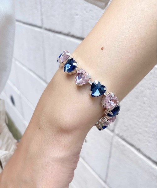 Casselini（キャセリーニ）の「Casselini(キャセリーニ)ハートビジューブレスレット（ブレスレット・レディース・ピンク/グリーン/クリア・FREE）」の14枚目の写真