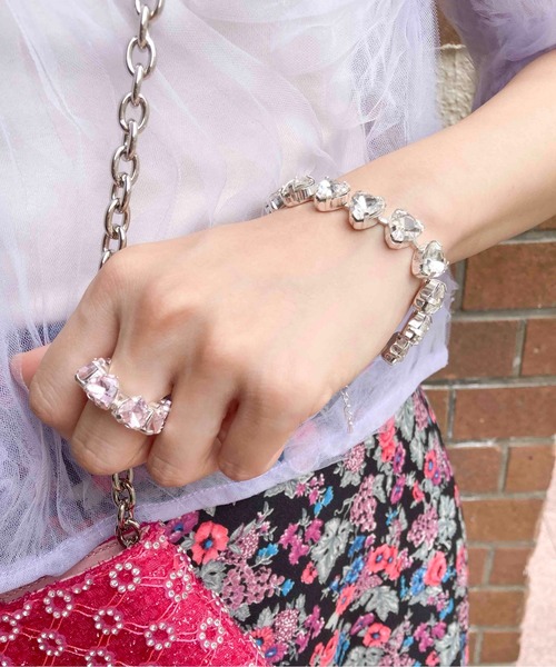 Casselini（キャセリーニ）の「Casselini(キャセリーニ)ハートビジューブレスレット（ブレスレット・レディース・ピンク/グリーン/クリア・FREE）」の16枚目の写真