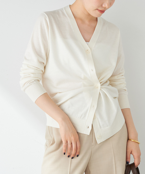 Plage Cachecoeur カーディガン ホワイト タグ付き plage（プラージュ）の「《追加》Cachecoeur カーディガン