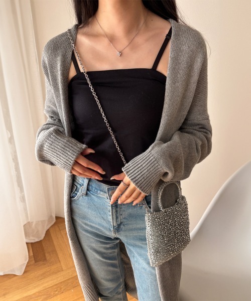 Miniministore(ミニミニストア)の「ロング ニットカーディガン レディース(カーディガン/ボレロ・レディース・ブラック/グレー/ベージュ・FREE)」の16枚目の写真