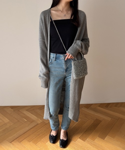 Miniministore(ミニミニストア)の「ロング ニットカーディガン レディース(カーディガン/ボレロ・レディース・ブラック/グレー/ベージュ・FREE)」の17枚目の写真