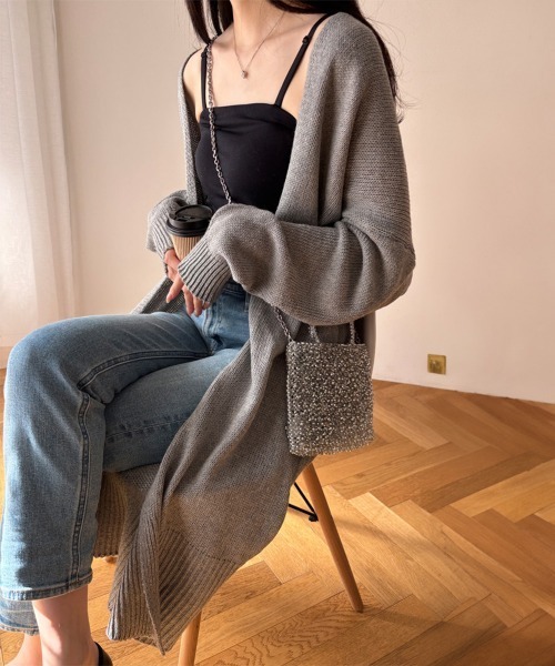 Miniministore(ミニミニストア)の「ロング ニットカーディガン レディース(カーディガン/ボレロ・レディース・ブラック/グレー/ベージュ・FREE)」の19枚目の写真