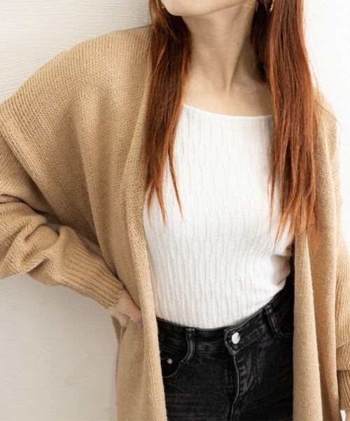 Miniministore(ミニミニストア)の「ロング ニットカーディガン レディース(カーディガン/ボレロ・レディース・ブラック/グレー/ベージュ・FREE)」の22枚目の写真