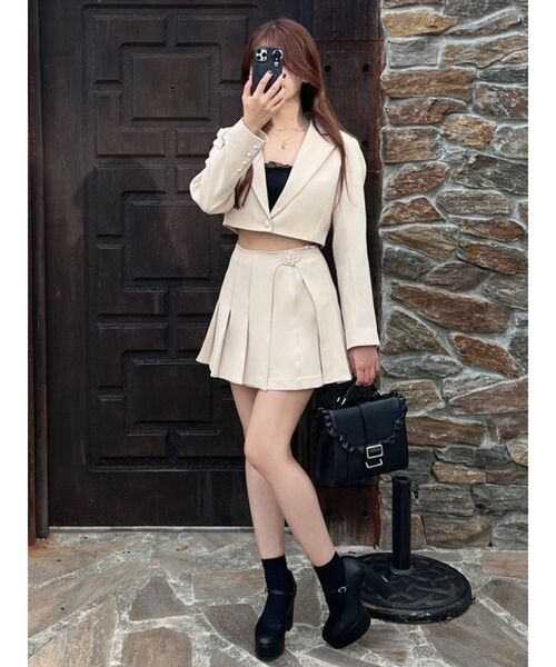 EATME(イートミー)の「テーラードショートジャケット(セットアップ可能)(テーラードジャケット・レディース・ブラック/グレー/イエロー/ブルー・FREE)」の17枚目の写真