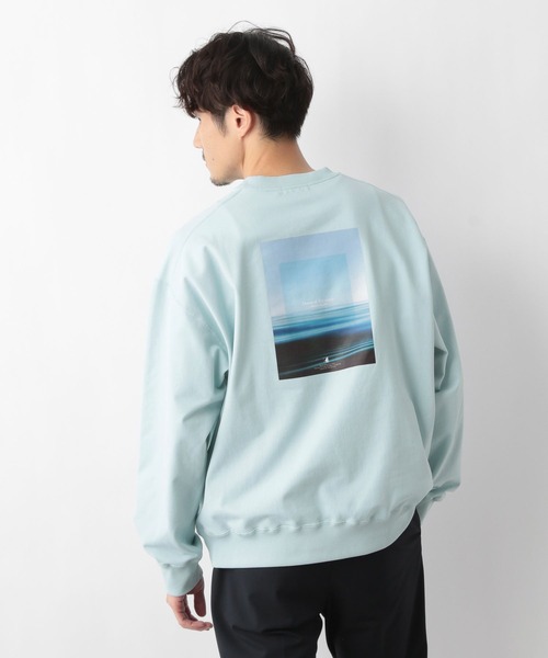 GLOBAL WORK（グローバルワーク）の「乾きやすいスウェットプリント長袖/M/975733（スウェット・メンズ・ホワイト/チャコールグレー/ネイビー/サックスブルー/グリーン/杢グレー/ホワイト系その他6/グレー系その他6・SMALL/MEDIUM/LARGE/X-LARGE）」の8枚目の写真