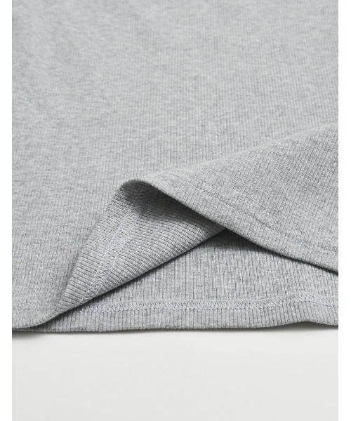 Re:EDIT(リエディ)の「ストレッチリブカットアウトデザイントップス(Tシャツ/カットソー・レディース・ブラック/グレー/ホワイト・LARGE/MEDIUM)」の14枚目の写真
