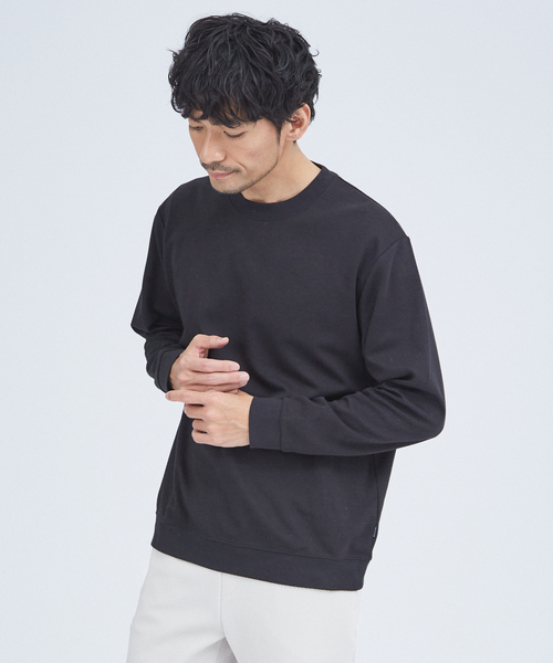 ABAHOUSE GRAY（アバハウスグレイ）の「【スムースタッチ】リブ付 長袖Tシャツ（Tシャツ/カットソー・メンズ・グレイッシュベージュ/ブラック/ホワイト/モカ/チャコールグレー・46/48）」の3枚目の写真