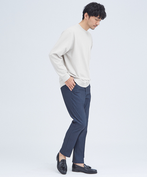 ABAHOUSE GRAY（アバハウスグレイ）の「【スムースタッチ】リブ付 長袖Tシャツ（Tシャツ/カットソー・メンズ・グレイッシュベージュ/ブラック/ホワイト/モカ/チャコールグレー・46/48）」の16枚目の写真