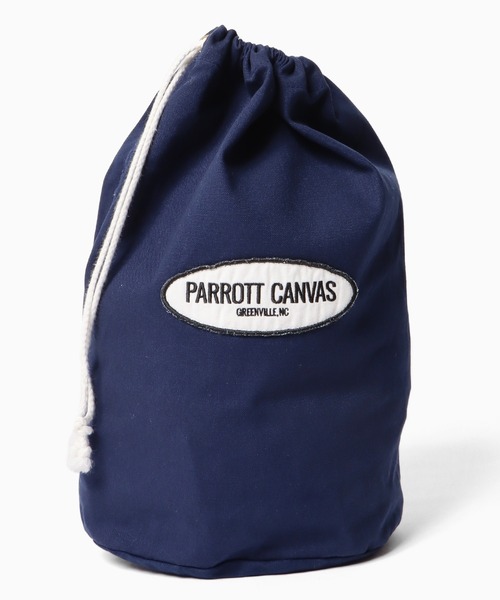 PARROTT CANVAS(パロットキャンバス)の「PARROTT CANVAS/パロットキャンバス SHOES BAG シューズバッグ 巾着バッグ(エコバッグ/サブバッグ・メンズ・キナリ/ネイビー・FREE)」の1枚目の写真
