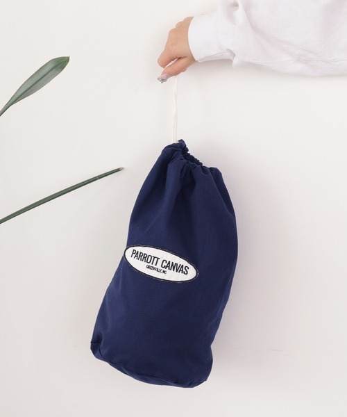 PARROTT CANVAS(パロットキャンバス)の「PARROTT CANVAS/パロットキャンバス SHOES BAG シューズバッグ 巾着バッグ(エコバッグ/サブバッグ・メンズ・キナリ/ネイビー・FREE)」の14枚目の写真