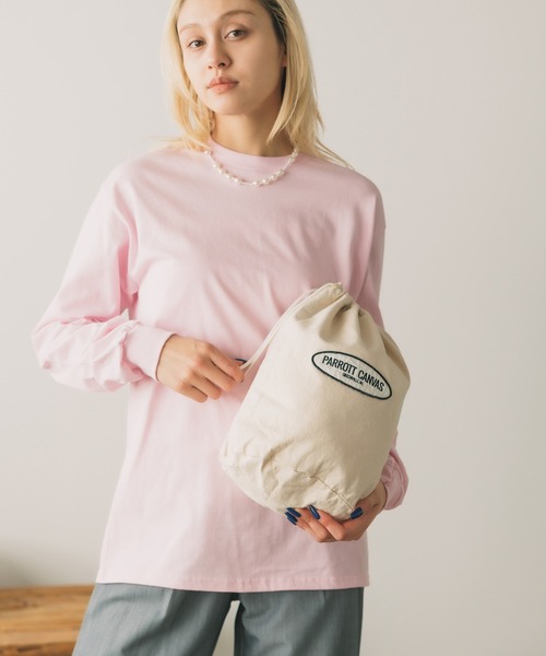 PARROTT CANVAS(パロットキャンバス)の「PARROTT CANVAS/パロットキャンバス SHOES BAG シューズバッグ 巾着バッグ(エコバッグ/サブバッグ・メンズ・キナリ/ネイビー・FREE)」の16枚目の写真