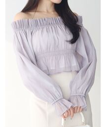 MERCURYDUO | 【小澤美里コラボ】2WAYオフショルシャーリングクロプドブラウス(シャツ/ブラウス)