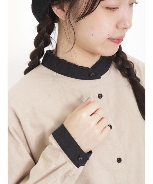 Samansa Mos2（サマンサ モスモス）の「クレリックギャザーブラウス（シャツ/ブラウス・レディース・ベージュ/ブルー/キナリ・F）」の10枚目の写真