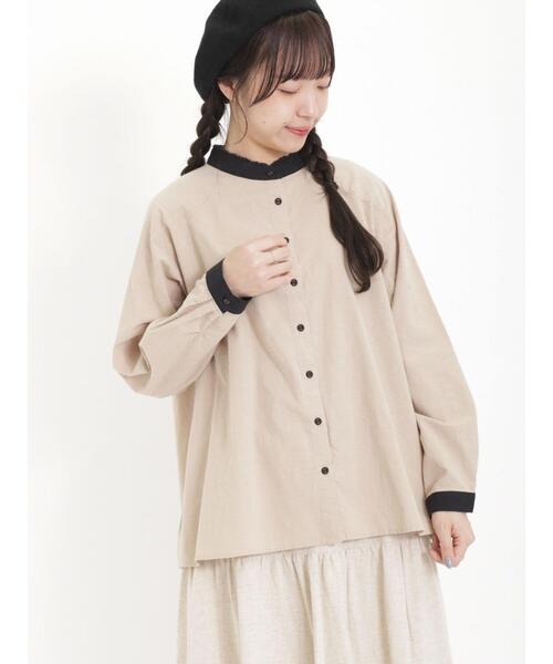 Samansa Mos2（サマンサ モスモス）の「クレリックギャザーブラウス（シャツ/ブラウス・レディース・ベージュ/ブルー/キナリ・F）」の11枚目の写真