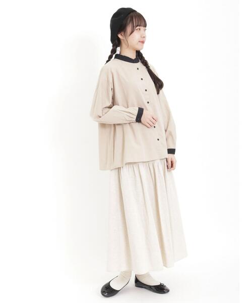 Samansa Mos2（サマンサ モスモス）の「クレリックギャザーブラウス（シャツ/ブラウス・レディース・ベージュ/ブルー/キナリ・F）」の13枚目の写真