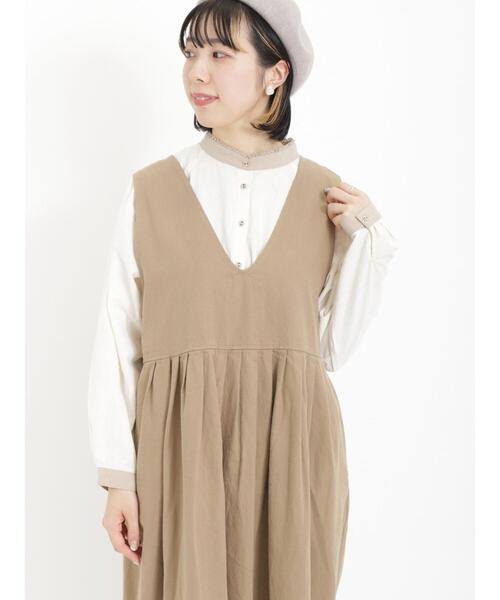 Samansa Mos2（サマンサ モスモス）の「クレリックギャザーブラウス（シャツ/ブラウス・レディース・ベージュ/ブルー/キナリ・F）」の18枚目の写真