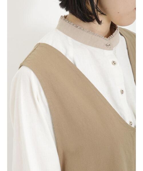 Samansa Mos2（サマンサ モスモス）の「クレリックギャザーブラウス（シャツ/ブラウス・レディース・ベージュ/ブルー/キナリ・F）」の19枚目の写真