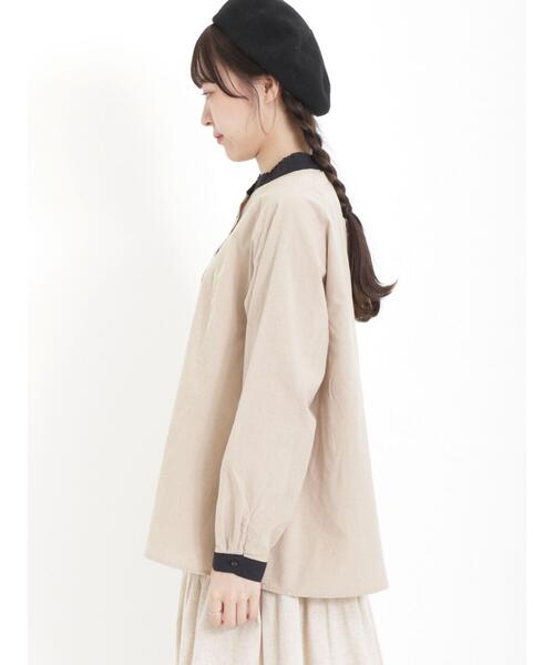 Samansa Mos2（サマンサ モスモス）の「クレリックギャザーブラウス（シャツ/ブラウス・レディース・ベージュ/ブルー/キナリ・F）」の21枚目の写真