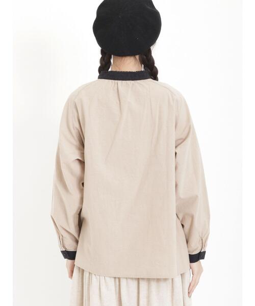 Samansa Mos2（サマンサ モスモス）の「クレリックギャザーブラウス（シャツ/ブラウス・レディース・ベージュ/ブルー/キナリ・F）」の22枚目の写真