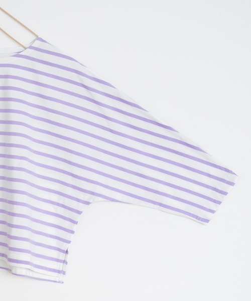 LOWRYS FARM（ローリーズファーム）の「ボーダードルマンロングスリーブ　100810（Tシャツ/カットソー・キッズ・パープル/マルチ/イエロー・150cm/140cm/120cm/110cm/130cm）」の7枚目の写真