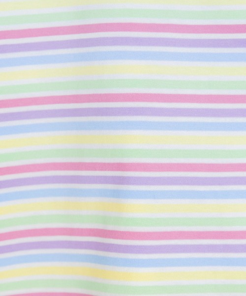 LOWRYS FARM（ローリーズファーム）の「ボーダードルマンロングスリーブ　100810（Tシャツ/カットソー・キッズ・パープル/マルチ/イエロー・150cm/140cm/120cm/110cm/130cm）」の8枚目の写真