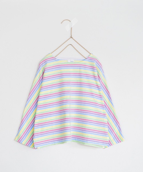 LOWRYS FARM（ローリーズファーム）の「ボーダードルマンロングスリーブ　100810（Tシャツ/カットソー・キッズ・パープル/マルチ/イエロー・150cm/140cm/120cm/110cm/130cm）」の22枚目の写真