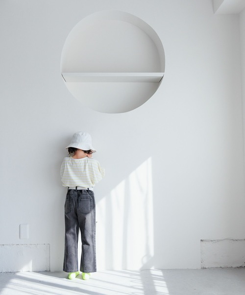 LOWRYS FARM（ローリーズファーム）の「ボーダードルマンロングスリーブ　100810（Tシャツ/カットソー・キッズ・パープル/マルチ/イエロー・150cm/140cm/120cm/110cm/130cm）」の14枚目の写真