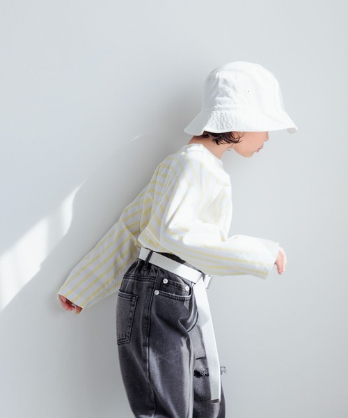 LOWRYS FARM（ローリーズファーム）の「ボーダードルマンロングスリーブ　100810（Tシャツ/カットソー・キッズ・パープル/マルチ/イエロー・150cm/140cm/120cm/110cm/130cm）」の16枚目の写真