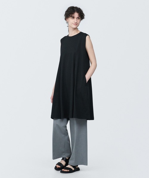 無印良品（ムジルシリョウヒン）の「婦人　天竺編みノースリーブワンピース（ワンピース・レディース・ライトグリーン/ホワイト/ブラック・XL/M/S/L）」の3枚目の写真