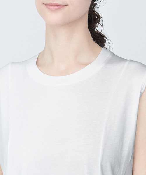 無印良品（ムジルシリョウヒン）の「婦人　天竺編みノースリーブワンピース（ワンピース・レディース・ライトグリーン/ホワイト/ブラック・XL/M/S/L）」の7枚目の写真