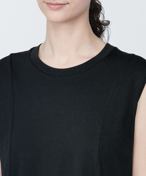 無印良品（ムジルシリョウヒン）の「婦人　天竺編みノースリーブワンピース（ワンピース・レディース・ライトグリーン/ホワイト/ブラック・XL/M/S/L）」の14枚目の写真