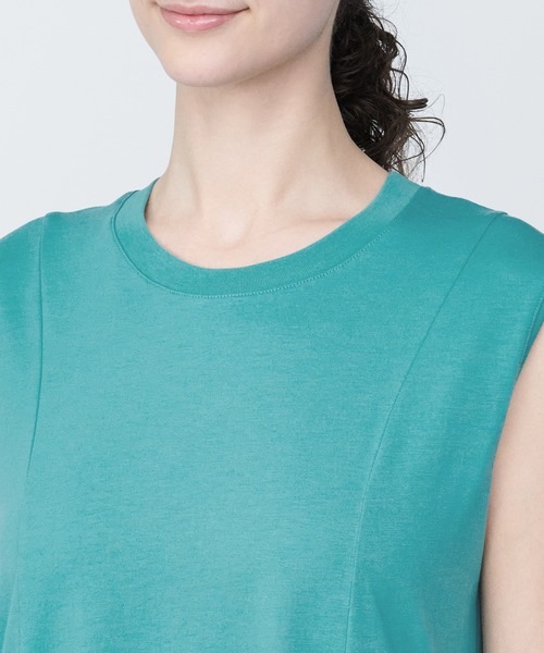 無印良品（ムジルシリョウヒン）の「婦人　天竺編みノースリーブワンピース（ワンピース・レディース・ライトグリーン/ホワイト/ブラック・XL/M/S/L）」の21枚目の写真