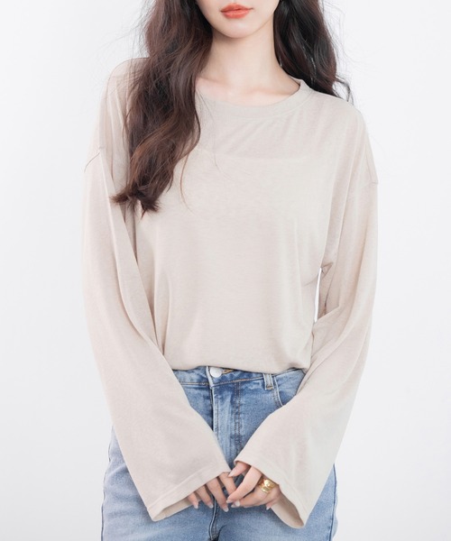ベージュ 長袖 トップス Loungedress 「LOUNGEDRESS」 長袖ニット FREE ベージュ