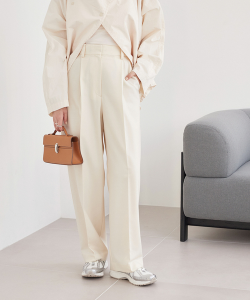 新品　Plage MY_minimal fit wide パンツ　ベージュ36 MY_minimal fit wide パンツ（スラックス）｜Plage（プラージュ