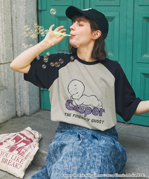 MONO-MART LADY'S(モノマートレディース)の「【CASPER / Richie Rich / FELIX】別注ヴィンテージ加工 グラフィックプリント半袖Tシャツ(Tシャツ/カットソー・レディース・グレー系1/ワイン/グリーン系1/チャコールグレー/ネイビー/ネイビー系1/ワイン系1/グレー系2/グレー系3/ブラック/グレー系4/ネイビー系2/ワイン系2/ネイビー系3・FREE)」の16枚目の写真