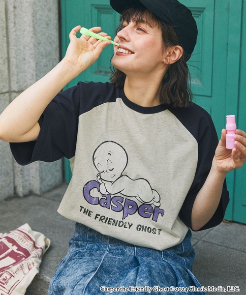 MONO-MART LADY'S(モノマートレディース)の「【CASPER / Richie Rich / FELIX】別注ヴィンテージ加工 グラフィックプリント半袖Tシャツ(Tシャツ/カットソー・レディース・グレー系1/ワイン/グリーン系1/チャコールグレー/ネイビー/ネイビー系1/ワイン系1/グレー系2/グレー系3/ブラック/グレー系4/ネイビー系2/ワイン系2/ネイビー系3・FREE)」の17枚目の写真
