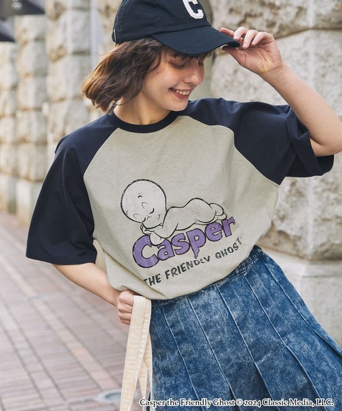 MONO-MART LADY'S(モノマートレディース)の「【CASPER / Richie Rich / FELIX】別注ヴィンテージ加工 グラフィックプリント半袖Tシャツ(Tシャツ/カットソー・レディース・グレー系1/ワイン/グリーン系1/チャコールグレー/ネイビー/ネイビー系1/ワイン系1/グレー系2/グレー系3/ブラック/グレー系4/ネイビー系2/ワイン系2/ネイビー系3・FREE)」の18枚目の写真