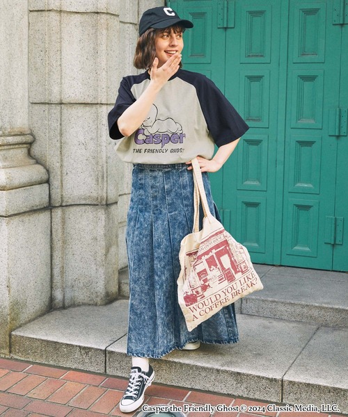 MONO-MART LADY'S(モノマートレディース)の「【CASPER / Richie Rich / FELIX】別注ヴィンテージ加工 グラフィックプリント半袖Tシャツ(Tシャツ/カットソー・レディース・グレー系1/ワイン/グリーン系1/チャコールグレー/ネイビー/ネイビー系1/ワイン系1/グレー系2/グレー系3/ブラック/グレー系4/ネイビー系2/ワイン系2/ネイビー系3・FREE)」の22枚目の写真