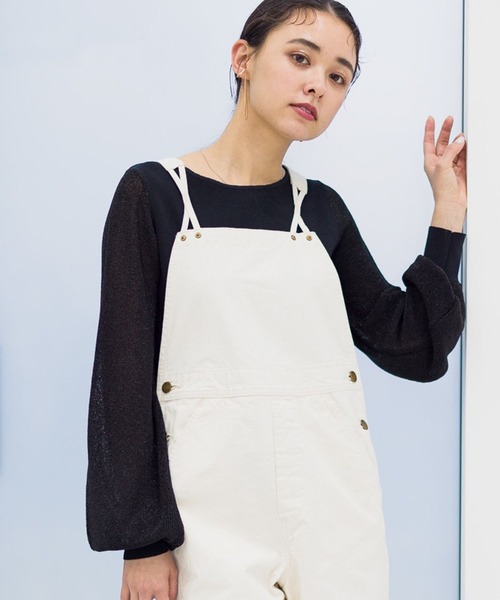 Andemiu(アンデミュウ)の「ラメソデパフニット 109329(ニット/セーター・レディース・ブラック/ブルー/アイボリー・FREE)」の1枚目の写真