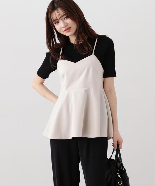 PROPORTION BODY DRESSING(プロポーションボディドレッシング)の「ペプラムキャミニットセット / 1214170316(ニット/セーター・レディース・ベージュ/ブラック・MEDIUM/SMALL)」の6枚目の写真