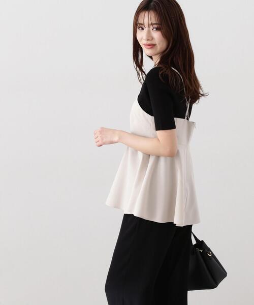 PROPORTION BODY DRESSING(プロポーションボディドレッシング)の「ペプラムキャミニットセット / 1214170316(ニット/セーター・レディース・ベージュ/ブラック・MEDIUM/SMALL)」の9枚目の写真