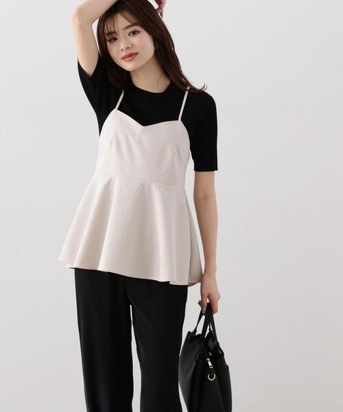 PROPORTION BODY DRESSING(プロポーションボディドレッシング)の「ペプラムキャミニットセット / 1214170316(ニット/セーター・レディース・ベージュ/ブラック・MEDIUM/SMALL)」の10枚目の写真