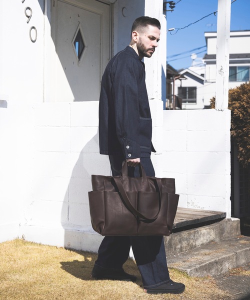 MR.OLIVE(Eagle Of Independence)(イーグルオブインデペンデンス)の「WATER PROOF WASHABLE LEATHER / LOGGER BAG (LARGE)(トートバッグ・メンズ・ブラック/ブラウン・FREE)」の9枚目の写真