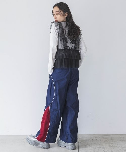 JEANASIS(ジーナシス)の「メッシュキリカエトラックパンツ/108707(その他パンツ・レディース・ホワイト系その他/レッド系その他/ネイビー系・FREE)」の18枚目の写真