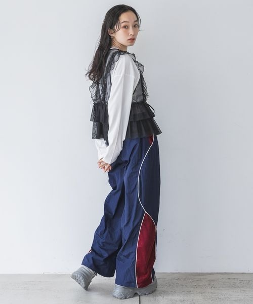 JEANASIS(ジーナシス)の「メッシュキリカエトラックパンツ/108707(その他パンツ・レディース・ホワイト系その他/レッド系その他/ネイビー系・FREE)」の19枚目の写真