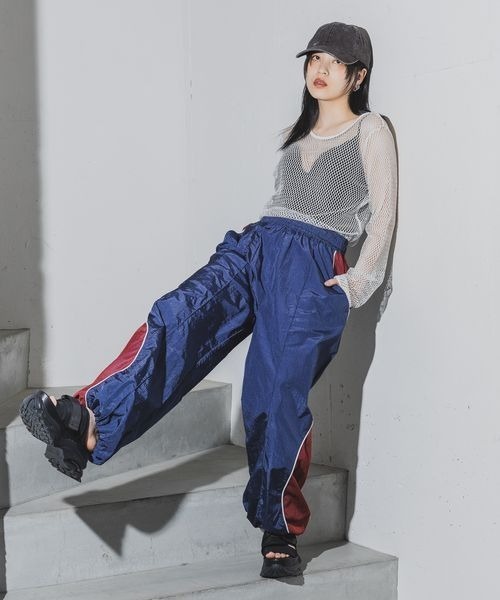 JEANASIS（ジーナシス）の「メッシュキリカエトラックパンツ