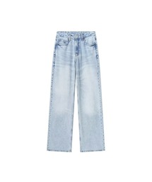 ダメージ加工ワイドデニムパンツ