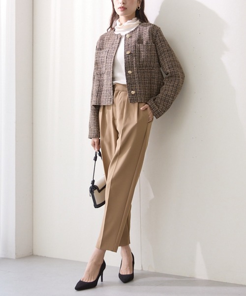 Tuche(トゥシェ)の「Tuche/トゥシェ ストレッチパンツ ダブルクロス テーパード(その他パンツ・レディース・ブラック/サックスブルー/クリーム/ネイビー/キャメル・SMALL/MEDIUM/LARGE/X-LARGE)」の5枚目の写真
